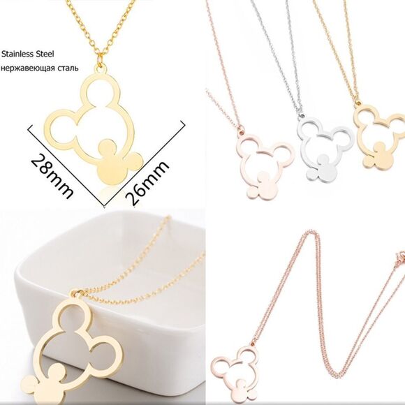 Disney Double Mickey Mouse Pendant Necklace NWT - Picture 8 of 8